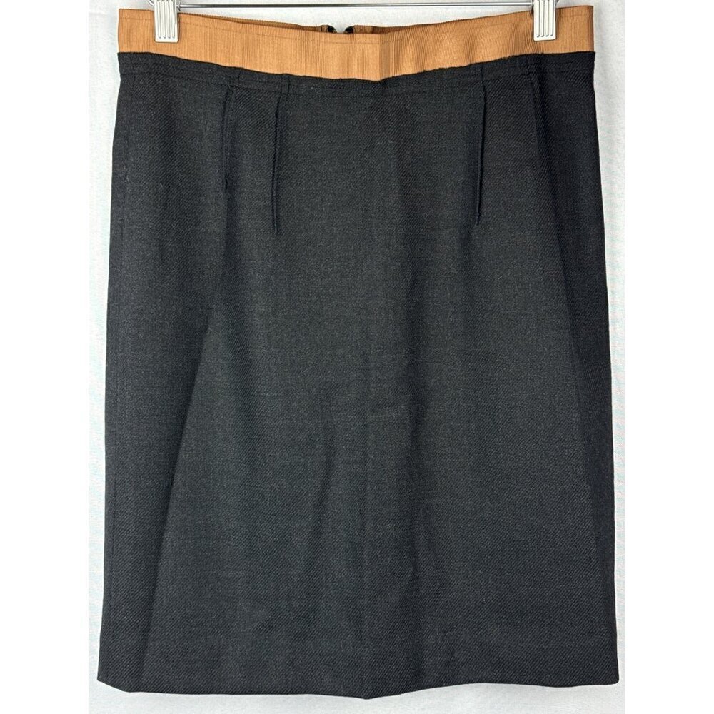 Ann Taylor Loft Womens Size 2 Gray & Brown Wool-Blend Pencil Skirt